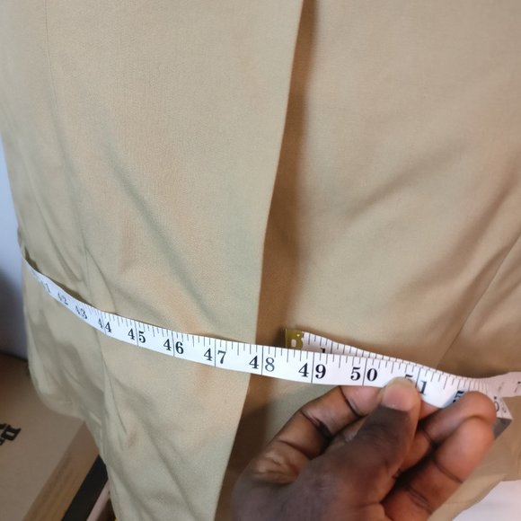 XDouble Breasted belted Long Trench Coat, Made in Poland,Pocket Nova Check Lined - Picture 10 of 15